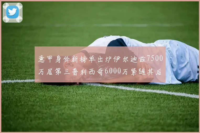 意甲身价新榜单出炉伊尔迪兹7500万居第三普利西奇6000万紧随其后